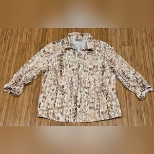 Chicos Beige and Brown Patterned Jacket